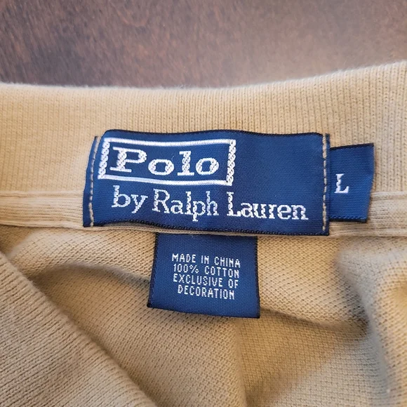 Ralph Lauren Tan Polo with Embroidered Pony Size Large - Picture 3 of 8
